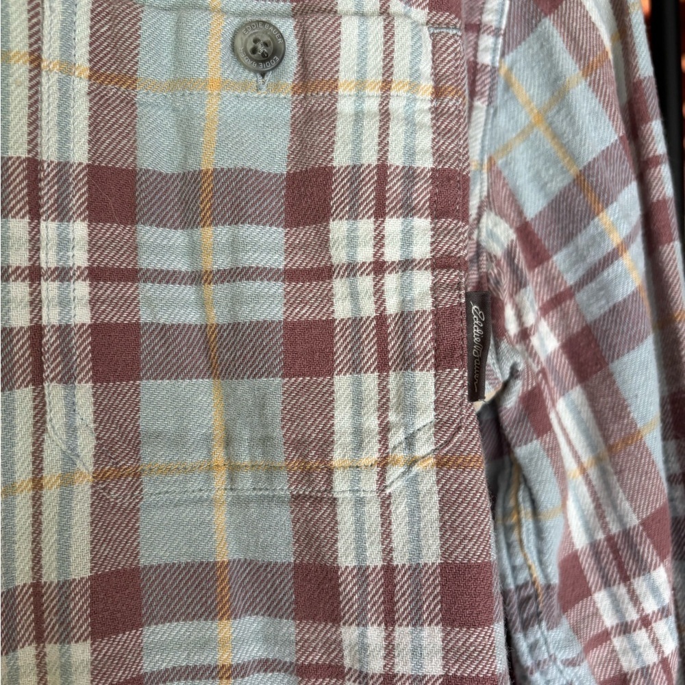 Eddie Bauer Men's Casual Plaid Shirt - Red, Blue, White - Picture 2 of 6